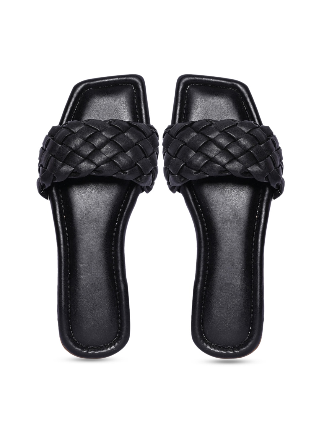 

PERY PAO Women Black Open Toe Flats