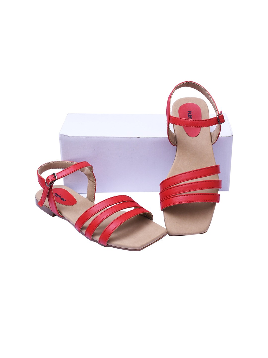 

PERY PAO Women Red Open Toe Flats