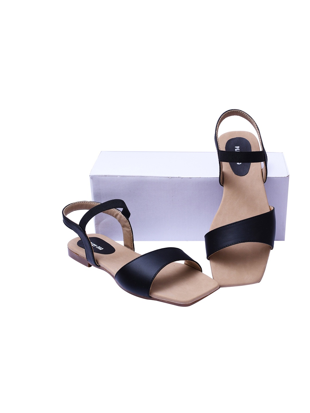 

PERY PAO Women Black Open Toe Flats