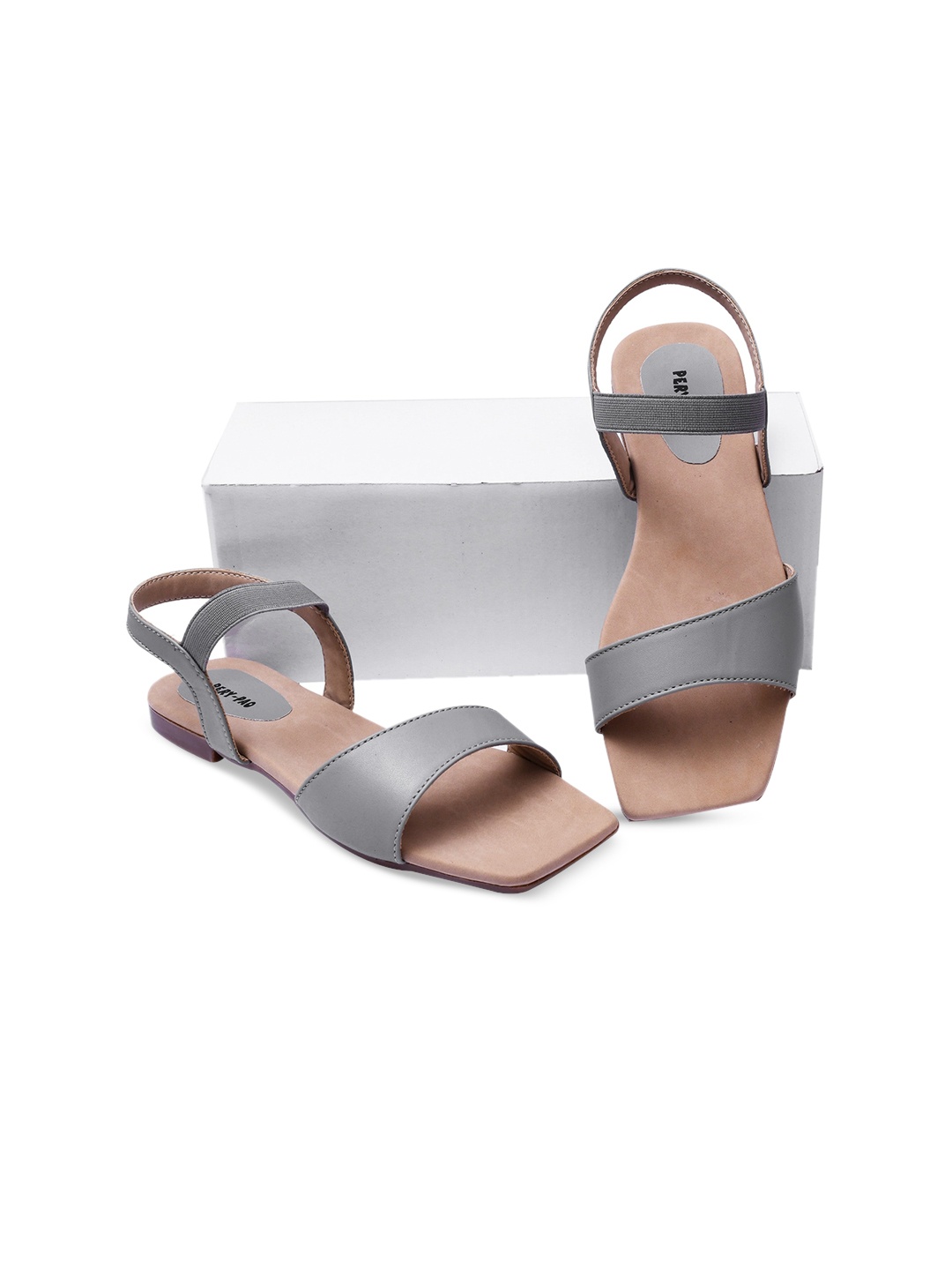 

PERY PAO Women Grey Open Toe Flats