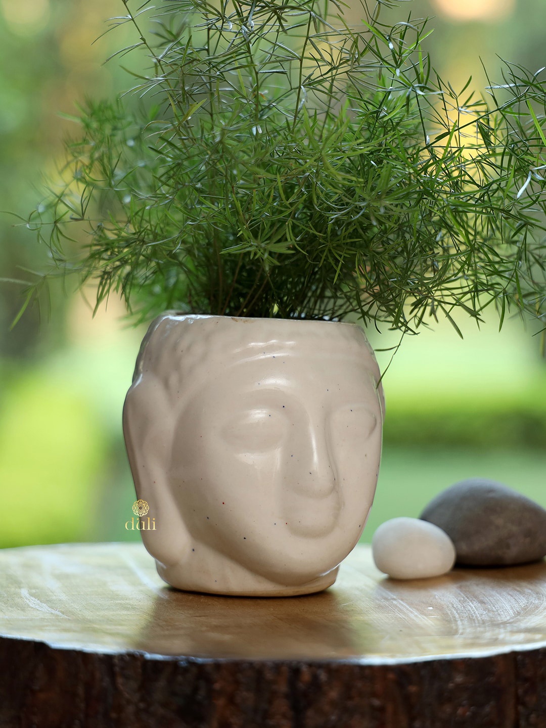 

DULI Set Of 2 White Buddha Ceramic Planter