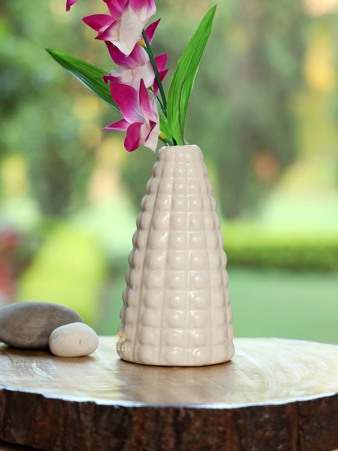 

DULI Set Of 2 White Corn Design Ceramic Vase