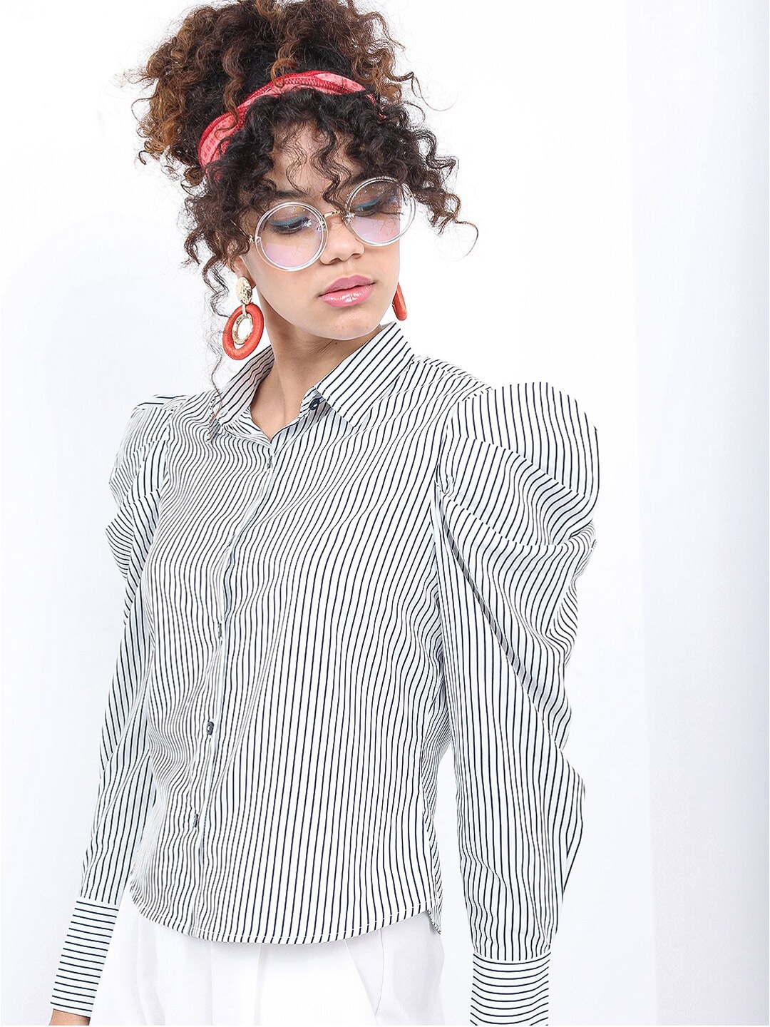 

KETCH Off White Striped Shirt Style Top
