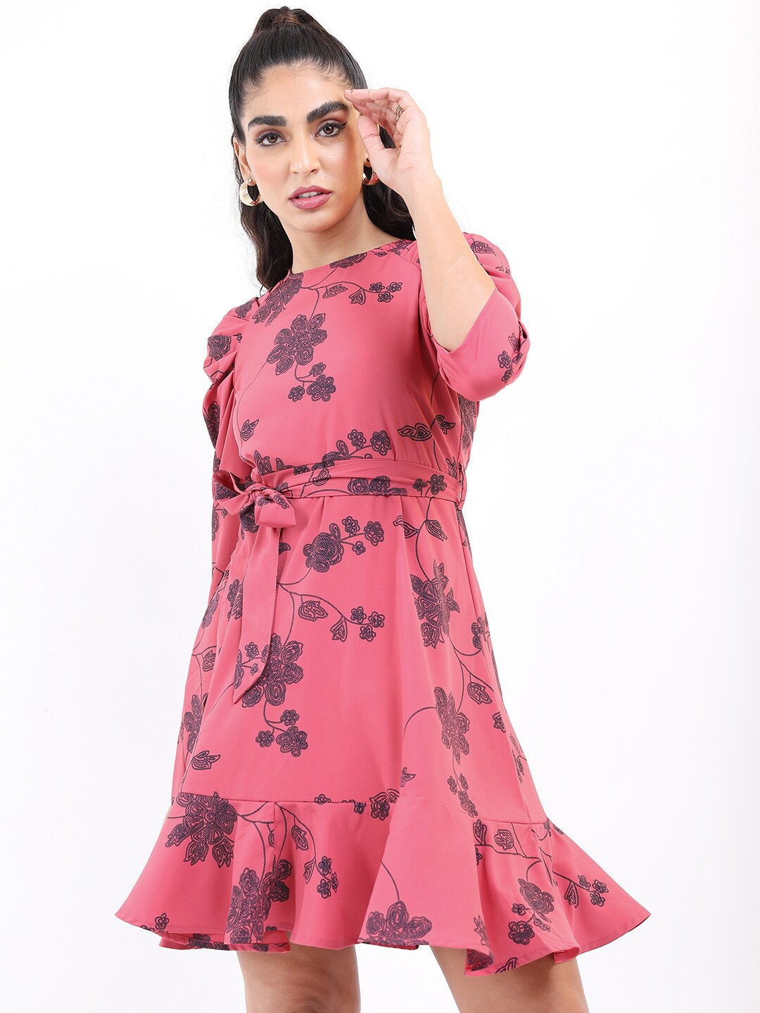 

KETCH Rose Floral A-Line Dress