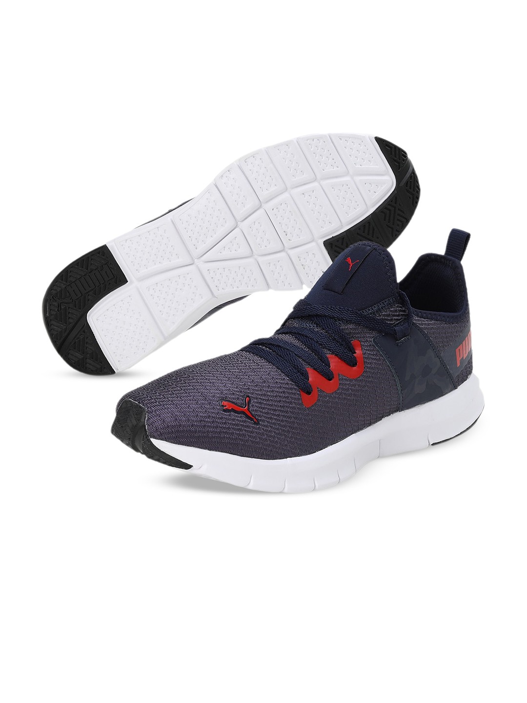 

Puma Men Glanza v2 Woven Design Sneakers, Navy blue