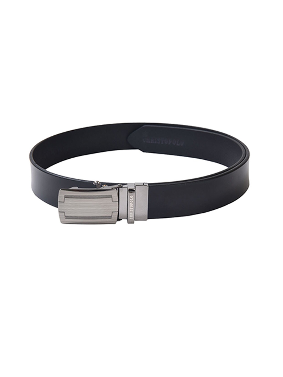 

CHRISTOPOLO Men Black Leather Formal Belt