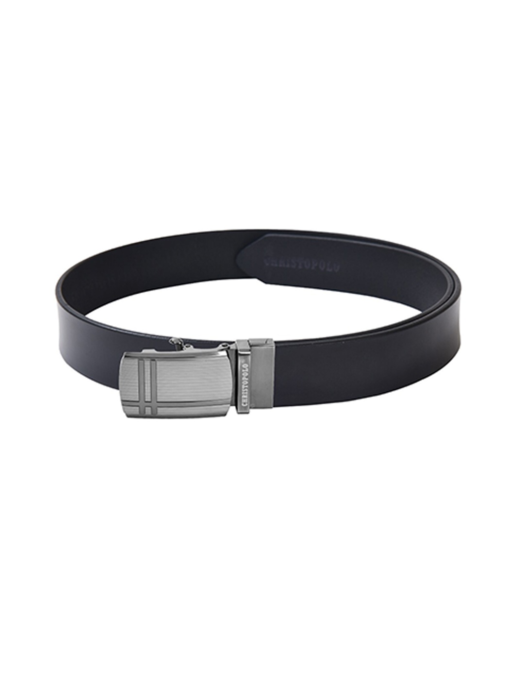 

CHRISTOPOLO Men Black Leather Formal Belt