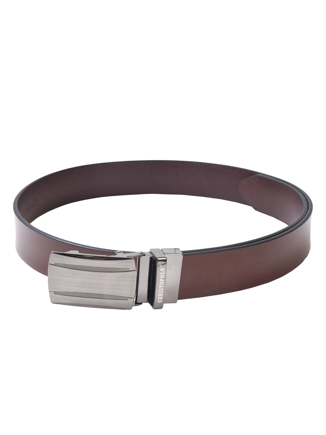 

CHRISTOPOLO Men Brown Leather Formal Belt