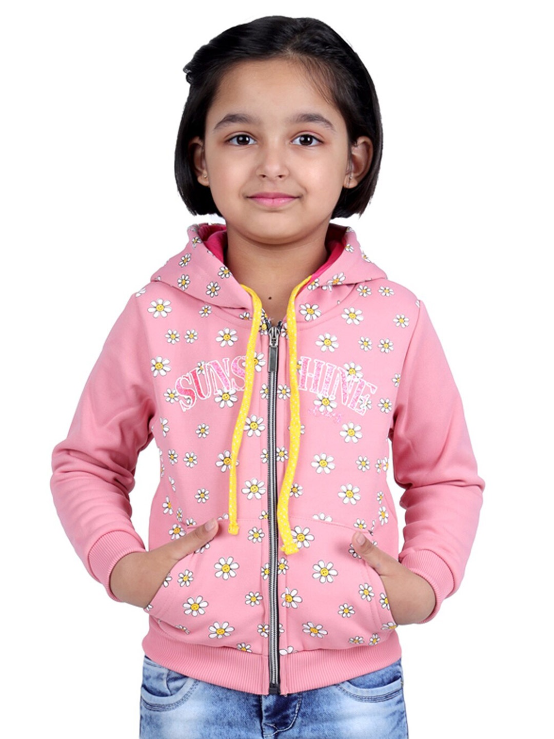 

3PIN Girls Floral Open Front Jacket, Rose