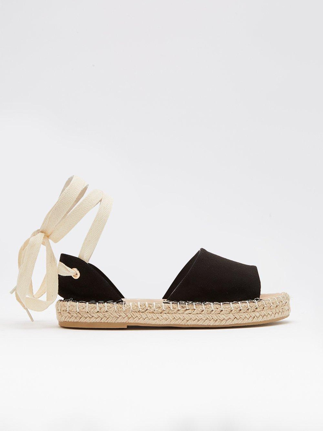 

DOROTHY PERKINS Black & Beige Colourblocked Flatform Gladiators