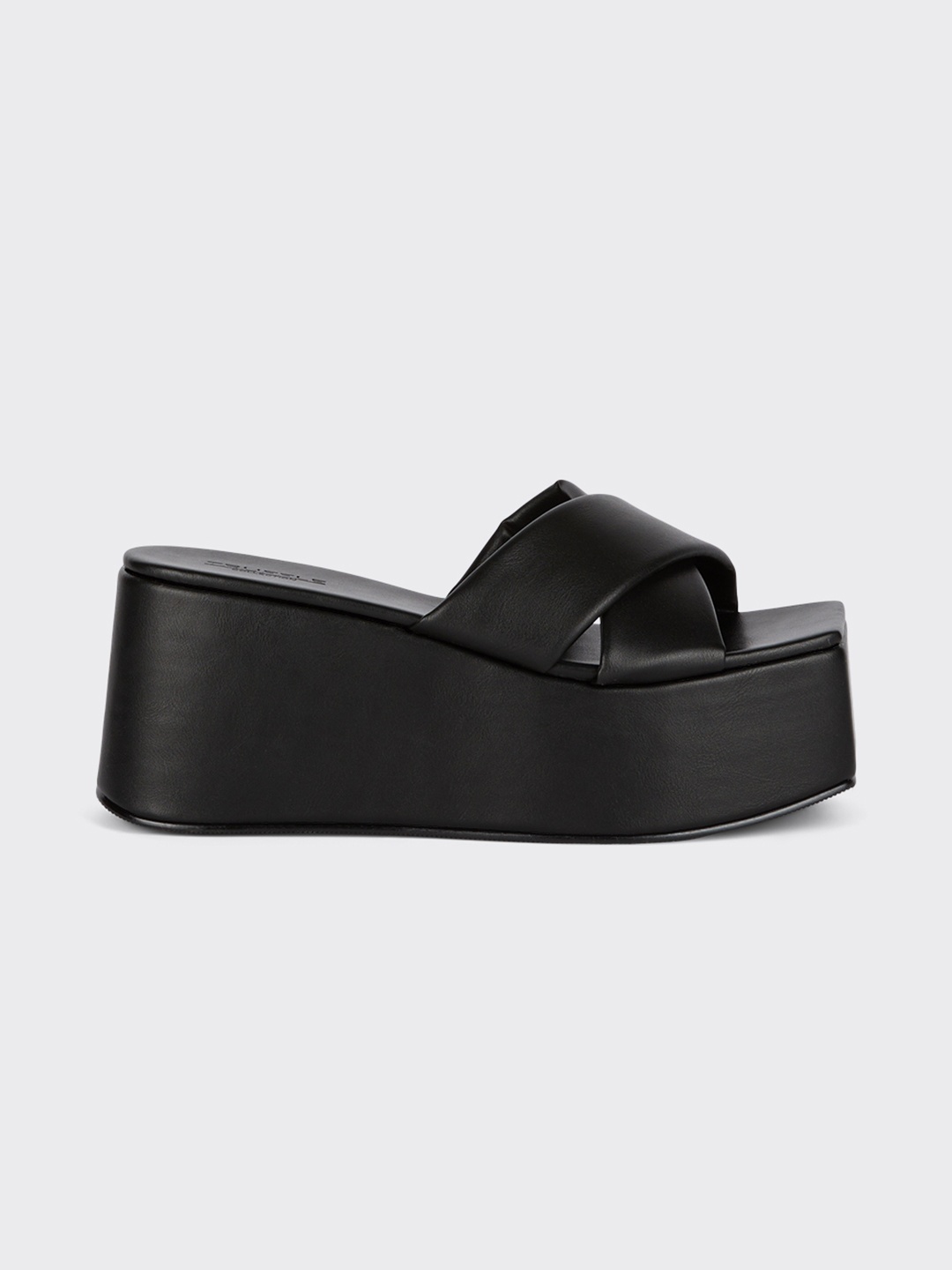 

DOROTHY PERKINS Black Cross Strap Flatform Heel Sandals