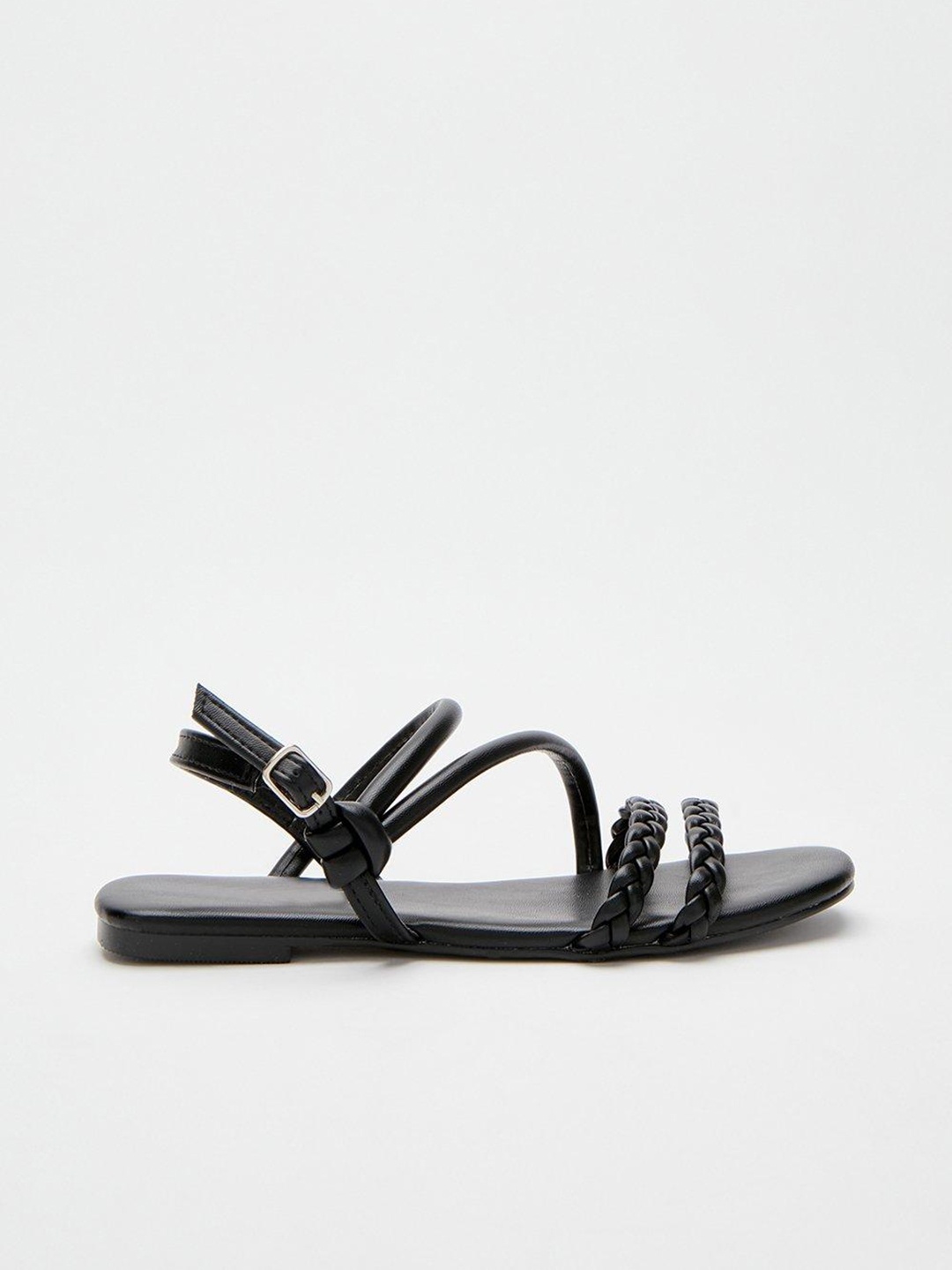 

DOROTHY PERKINS Women Black Open Toe Braided Flats