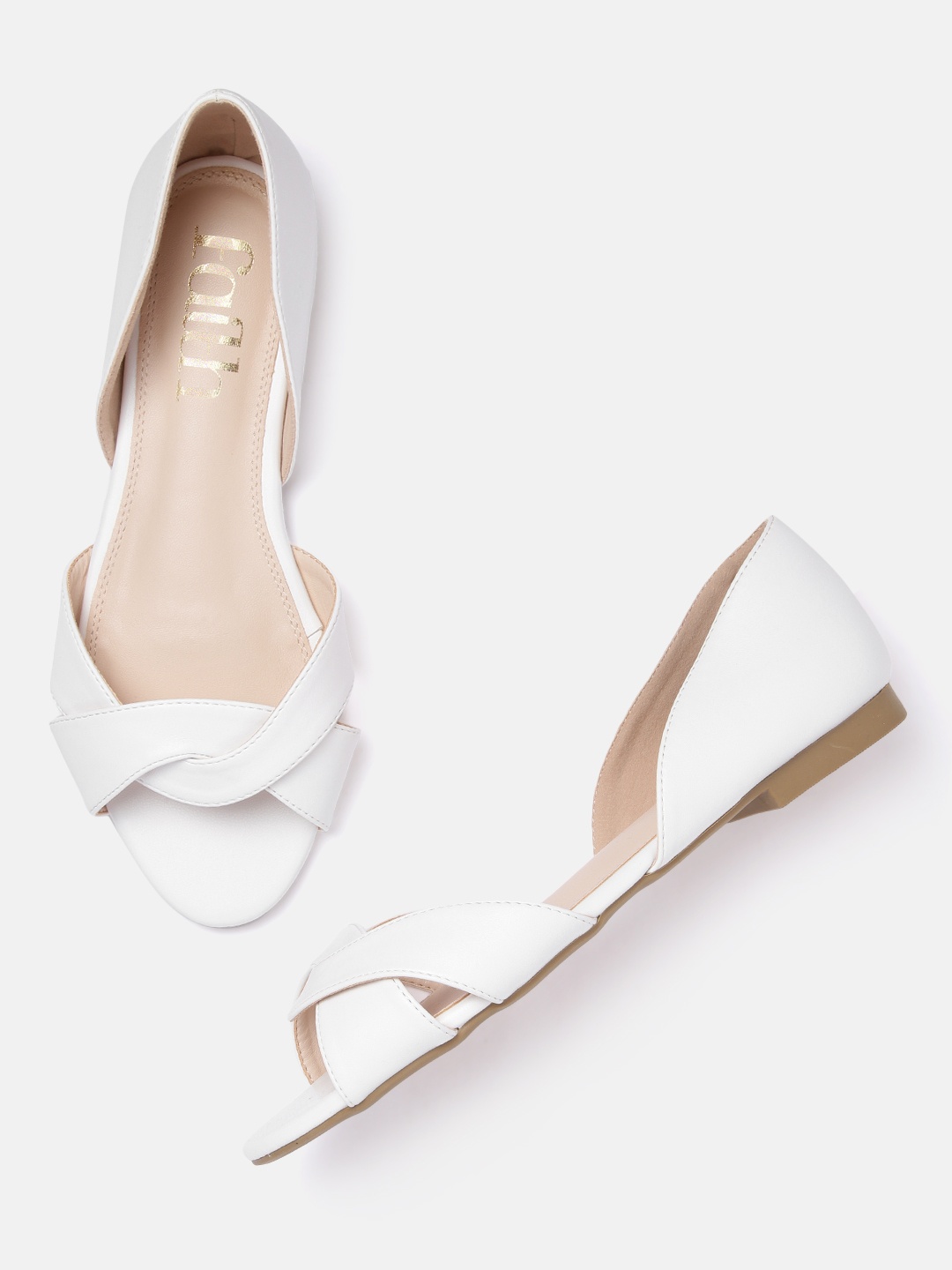 

DOROTHY PERKINS Women Cross Straps Open Toe Flats, White