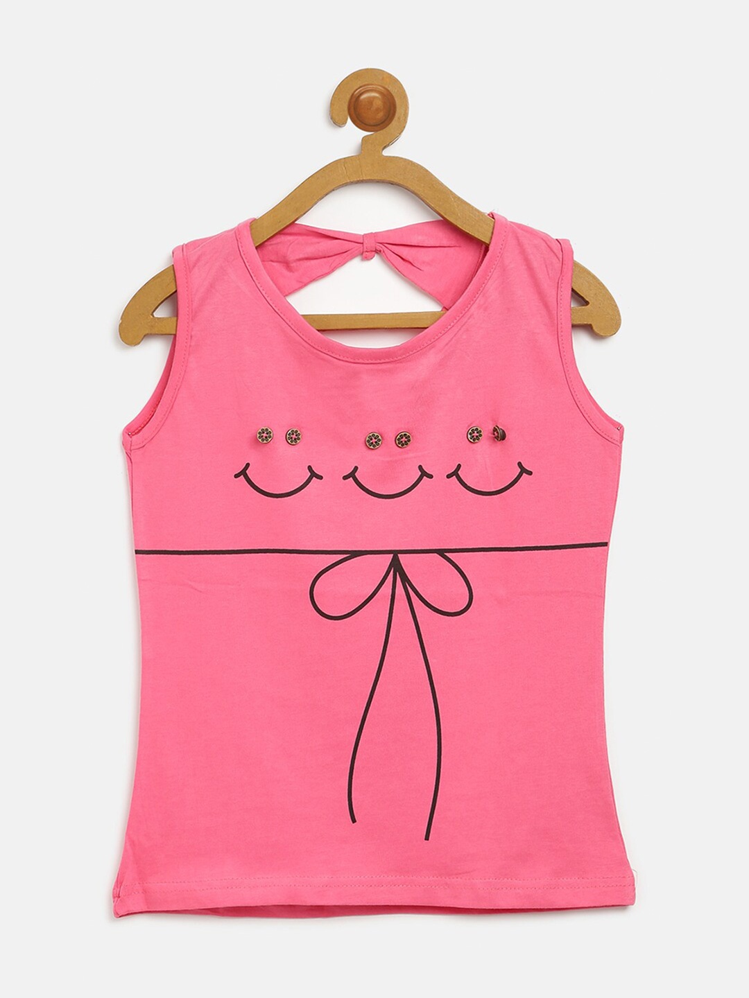 

V2 Value & Variety Pink & Black Graphic Printed Sleeveless Top
