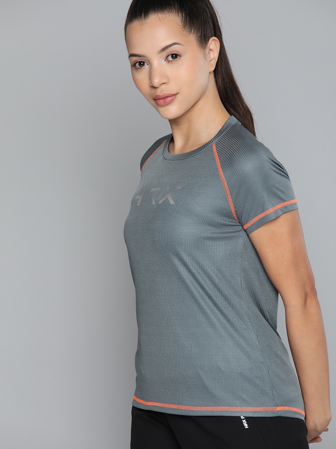 

HRX by Hrithik Roshan Training Rapid-Dry Brand Carrier T-shirt, Grey