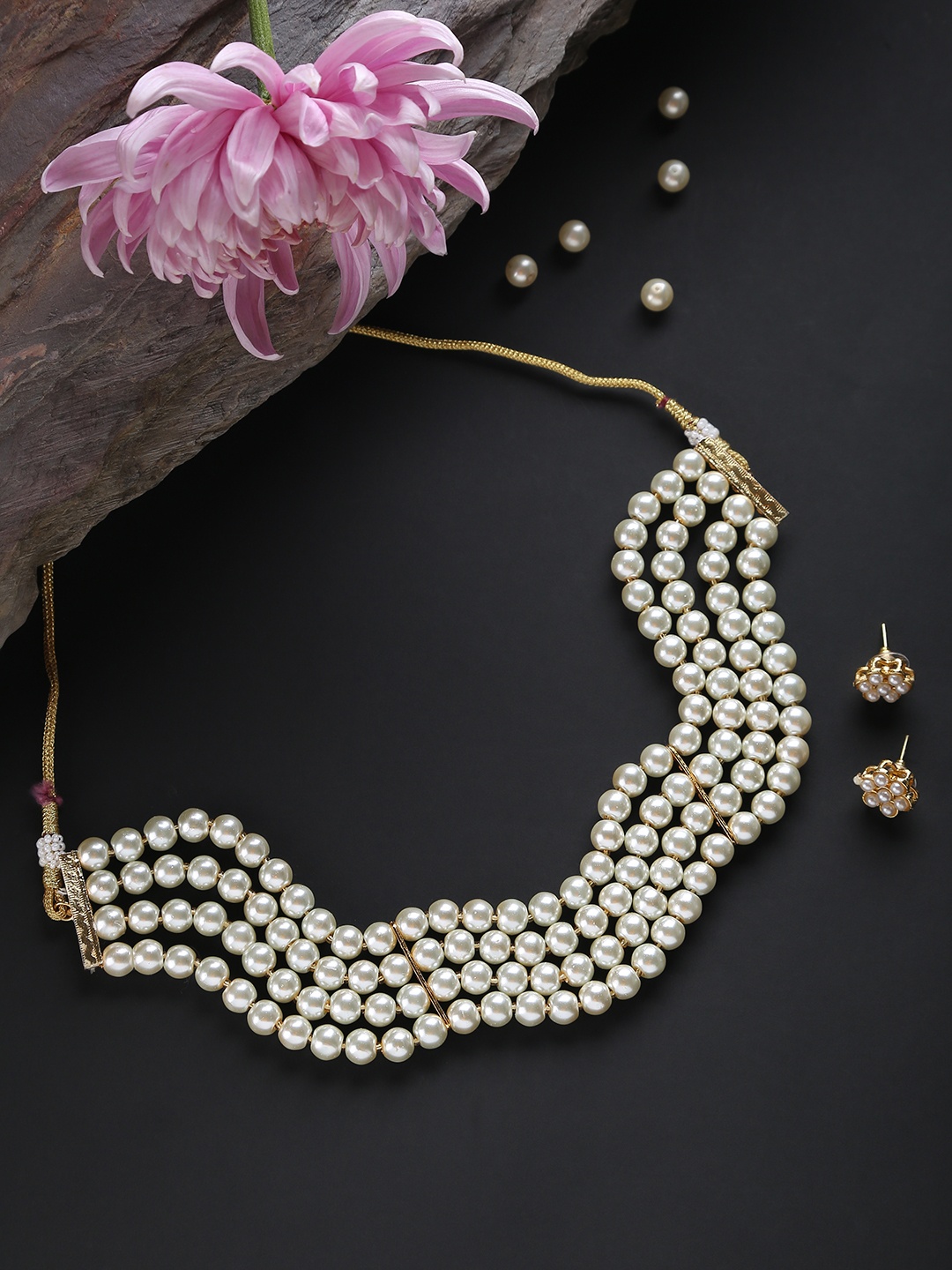 

SOHI Gold-Plated White Pearl Jewellery Set