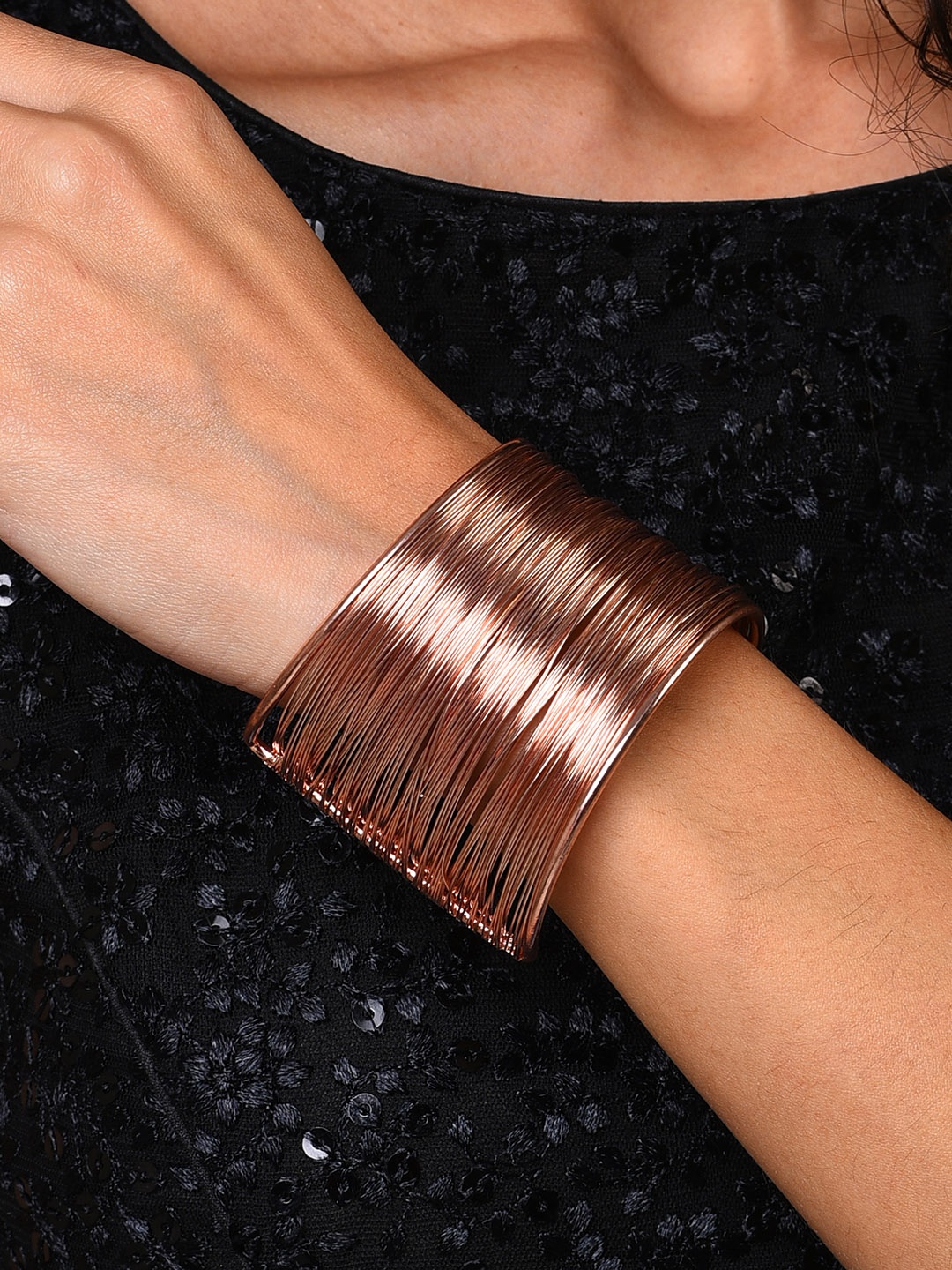 

SOHI Women Brass Gold-Plated Bangle-Style Bracelet