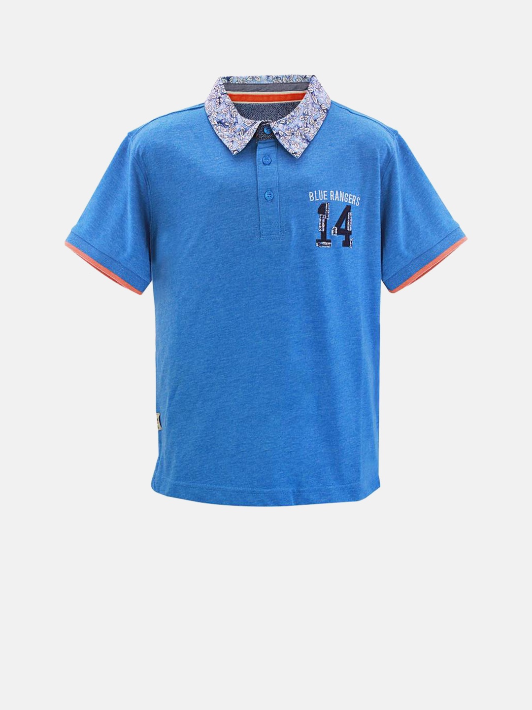 

Blue Giraffe Boys Blue Solid Polo Collar T-shirt