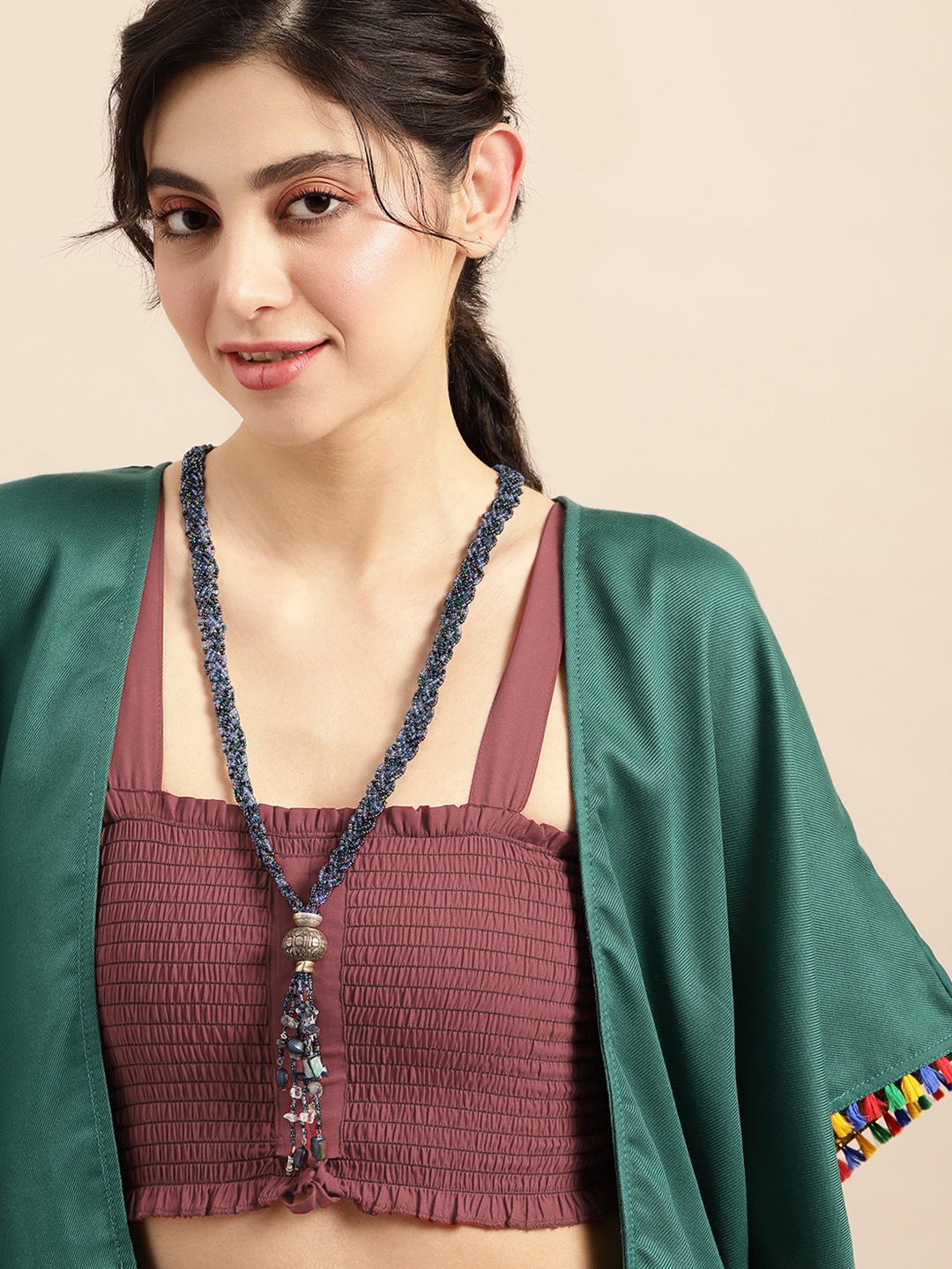 

Sangria Embellished Necklace, Blue