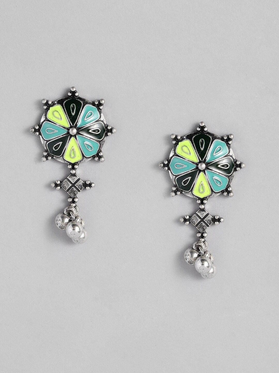 

Sangria Enamelled Floral Drop Earrings, Multi