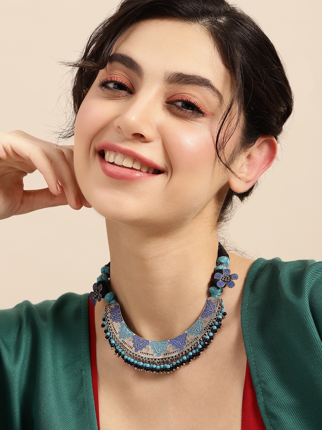 

Sangria Embellished Long Necklace, Blue