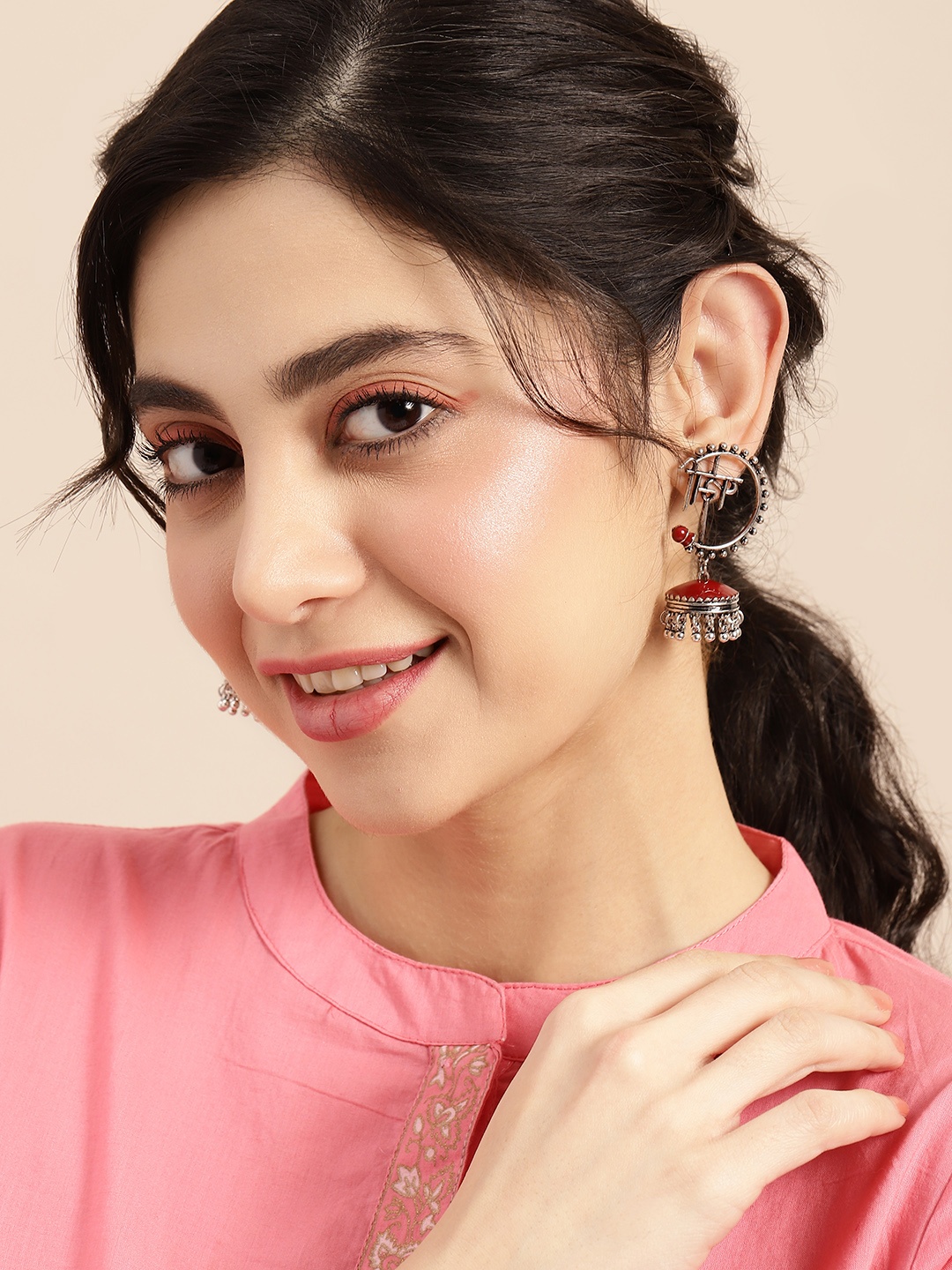 

Sangria Dome Shaped Jhumkas, Silver