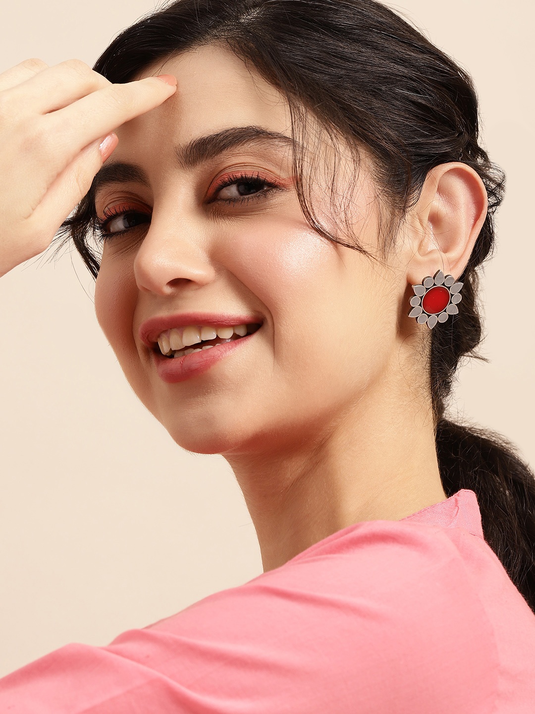 

Sangria Floral Stud Earrings, Silver