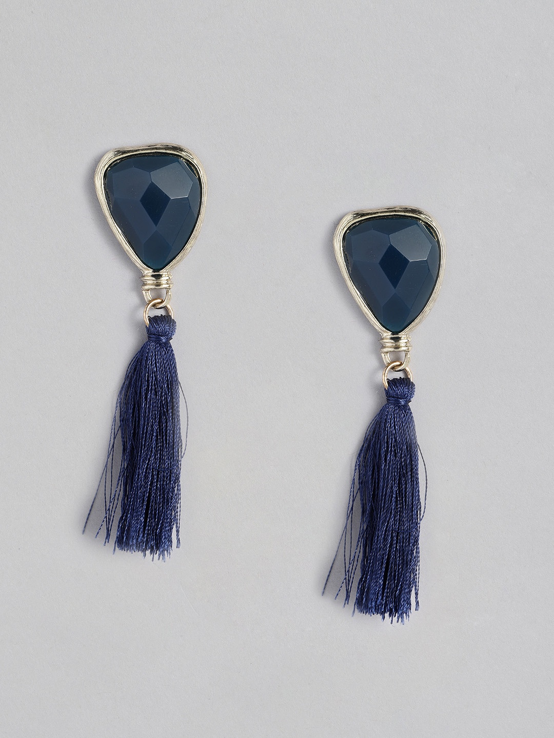 

Sangria Tasselled Contemporary Drop Earrings, Navy blue