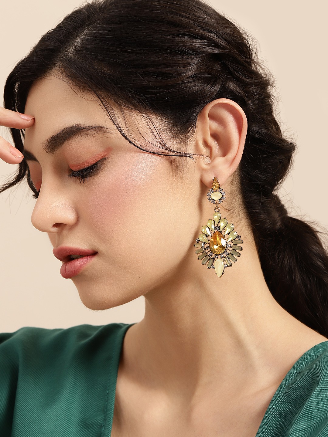 

Sangria Embellished Contemporary Drop Earrings, Gold