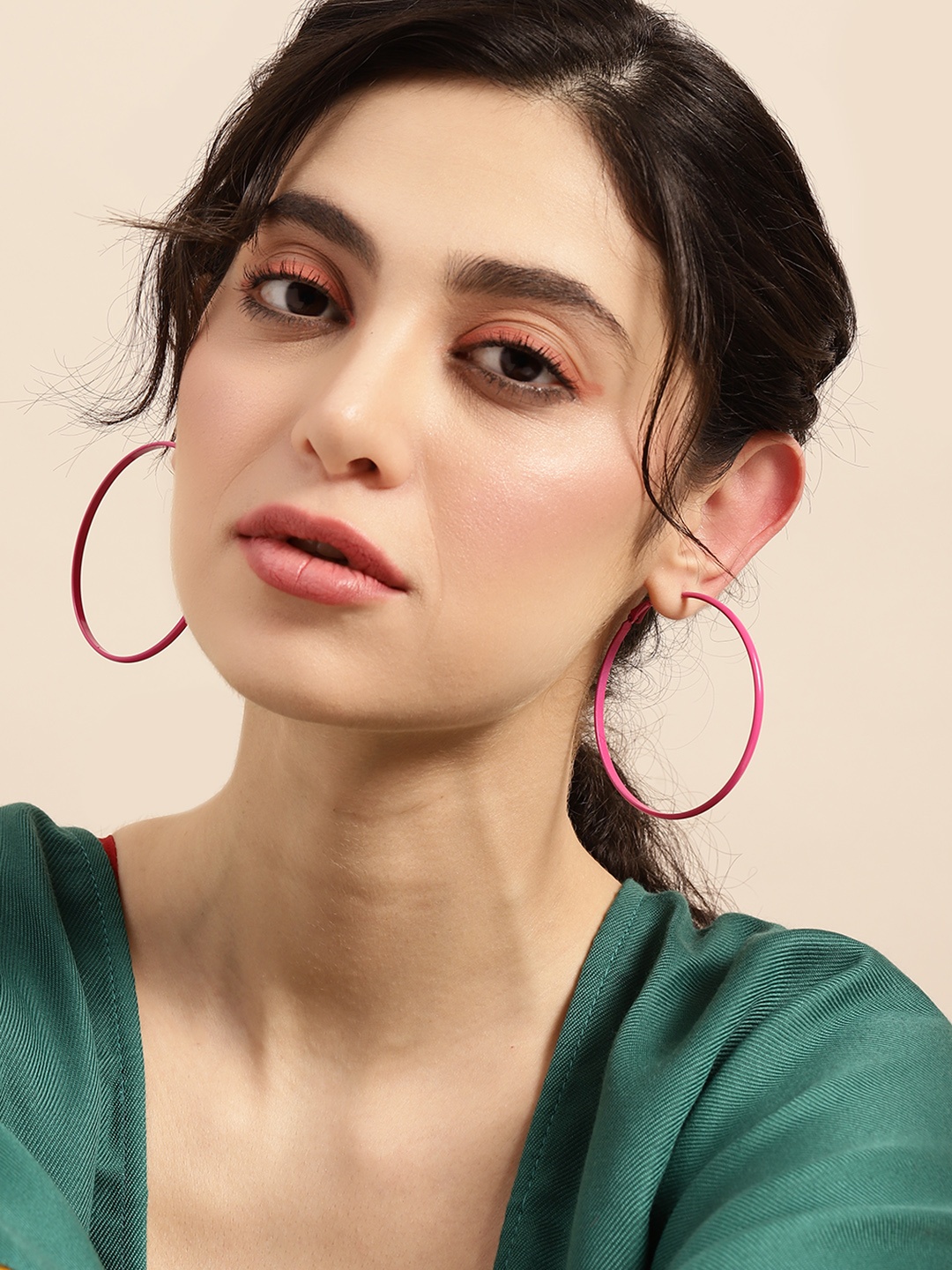 

Sangria Circular Hoop Earrings, Pink