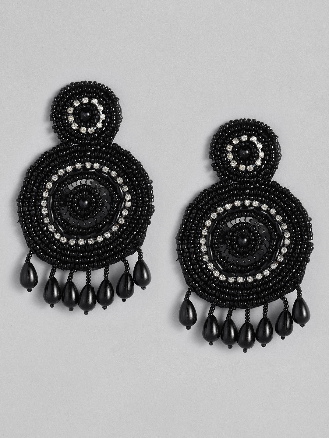 

Sangria Embellished Drop Earrings, Black
