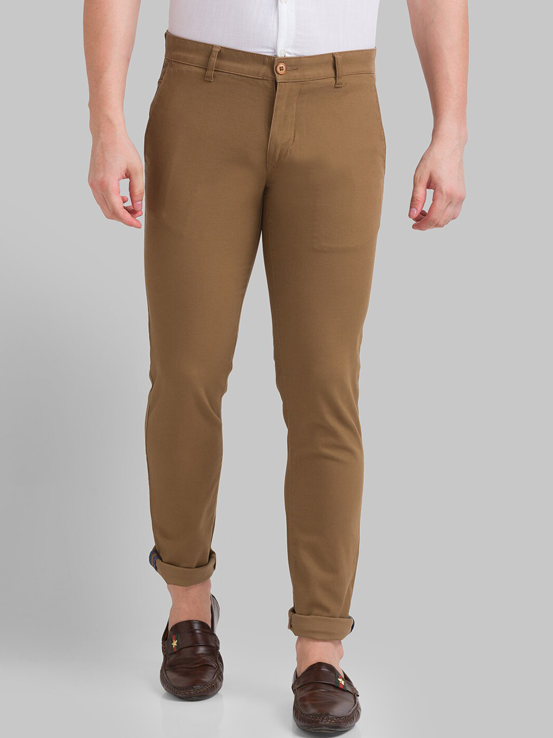 

Parx Men Khaki Tapered Fit Trouser