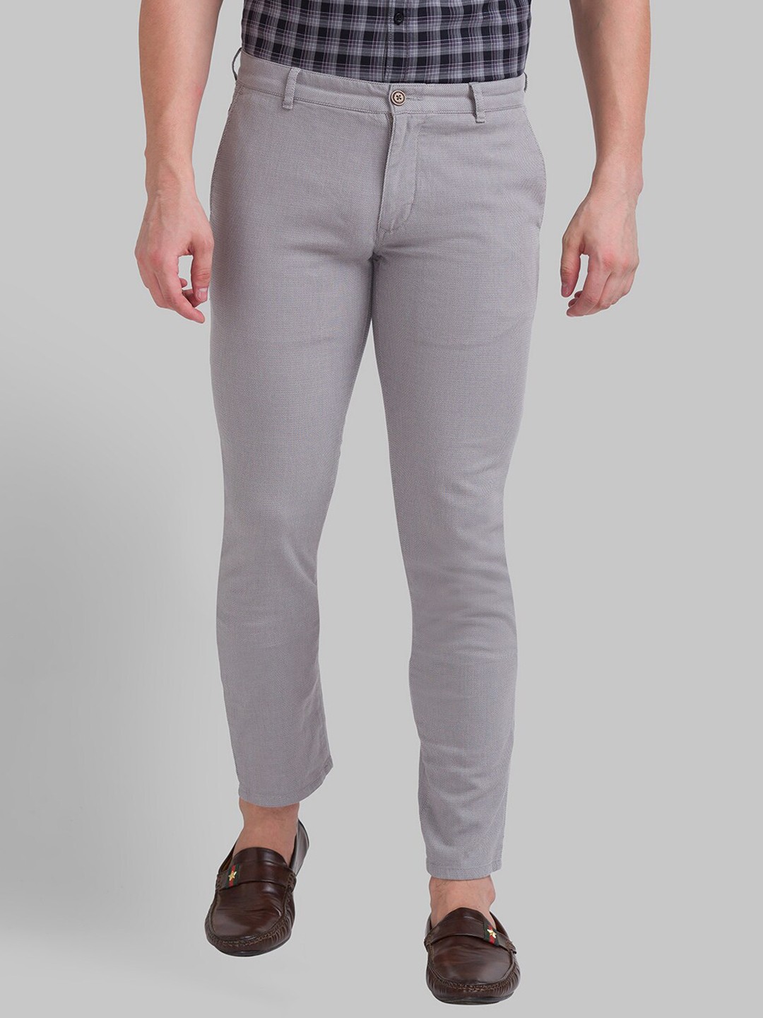 

Parx Men Grey Tapered Fit Trouser