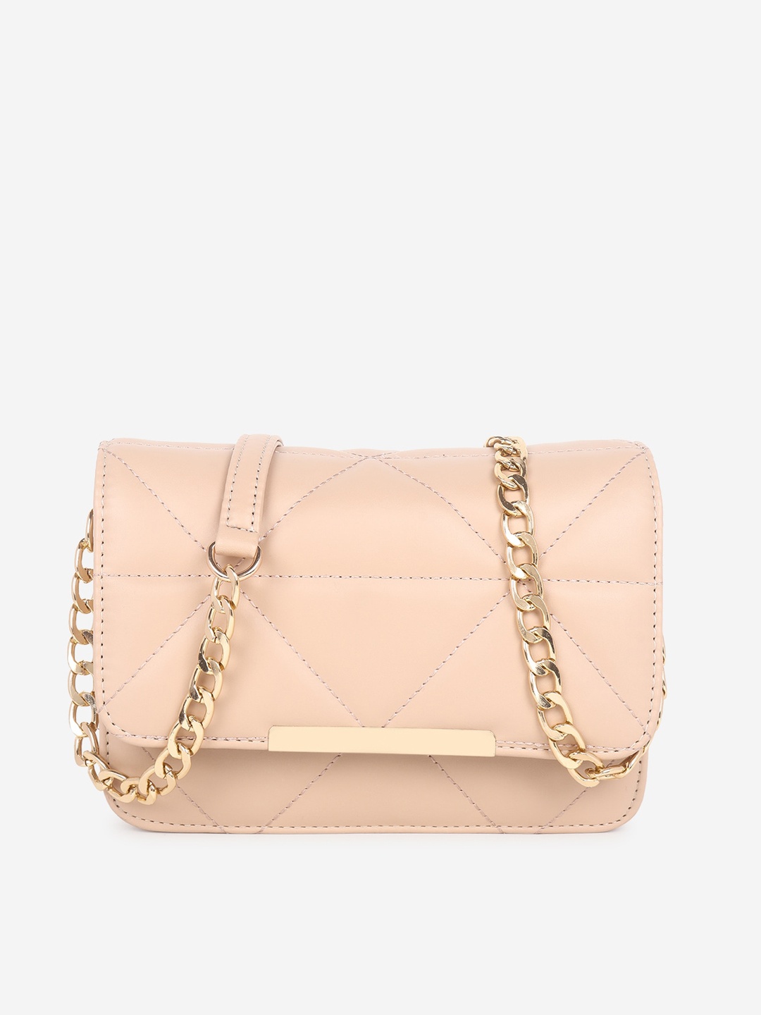 

Black Spade Beige Textured PU Structured Sling Bag