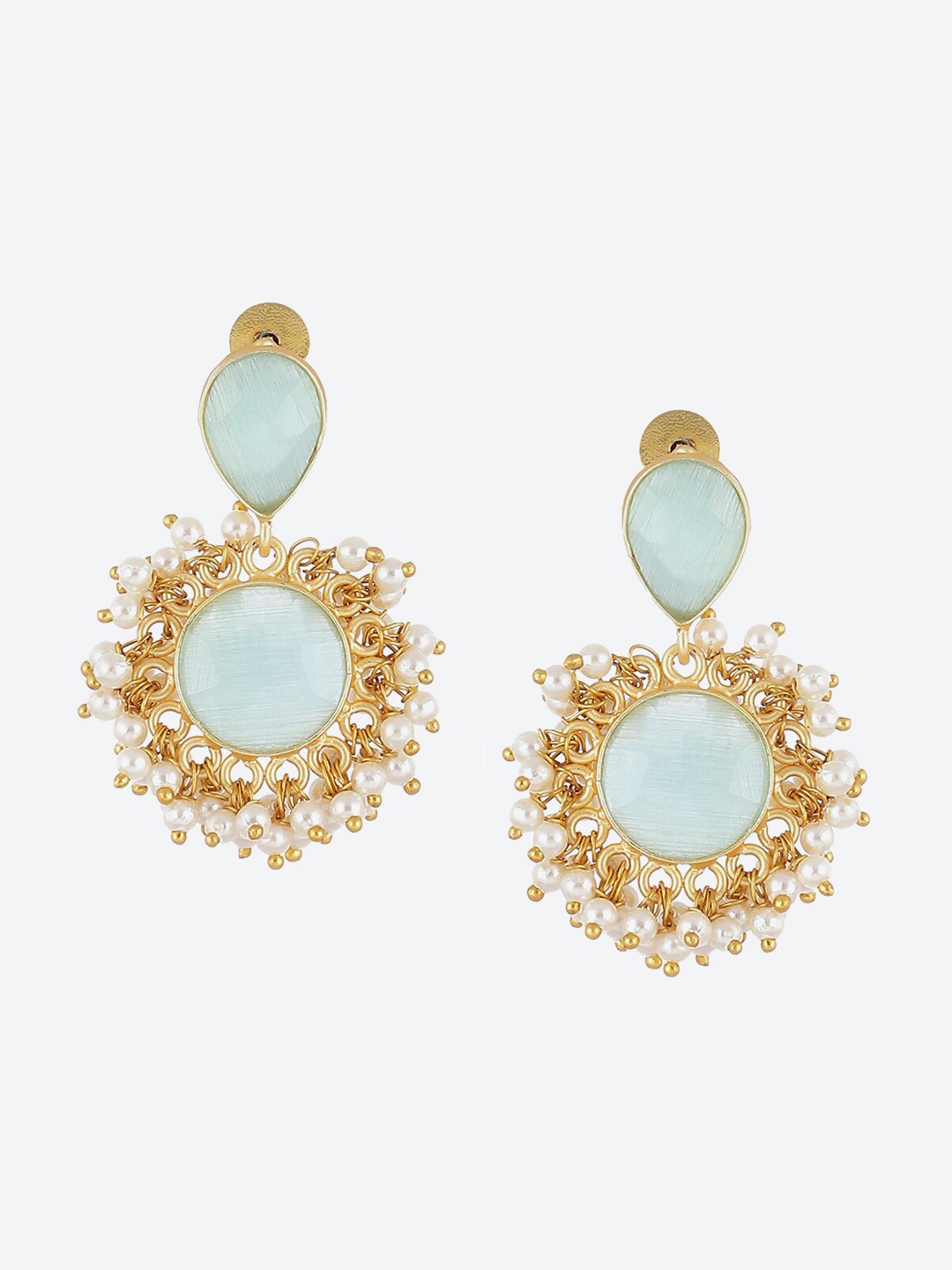

Biba Green Gold Plated Contemporary Drop Earrings