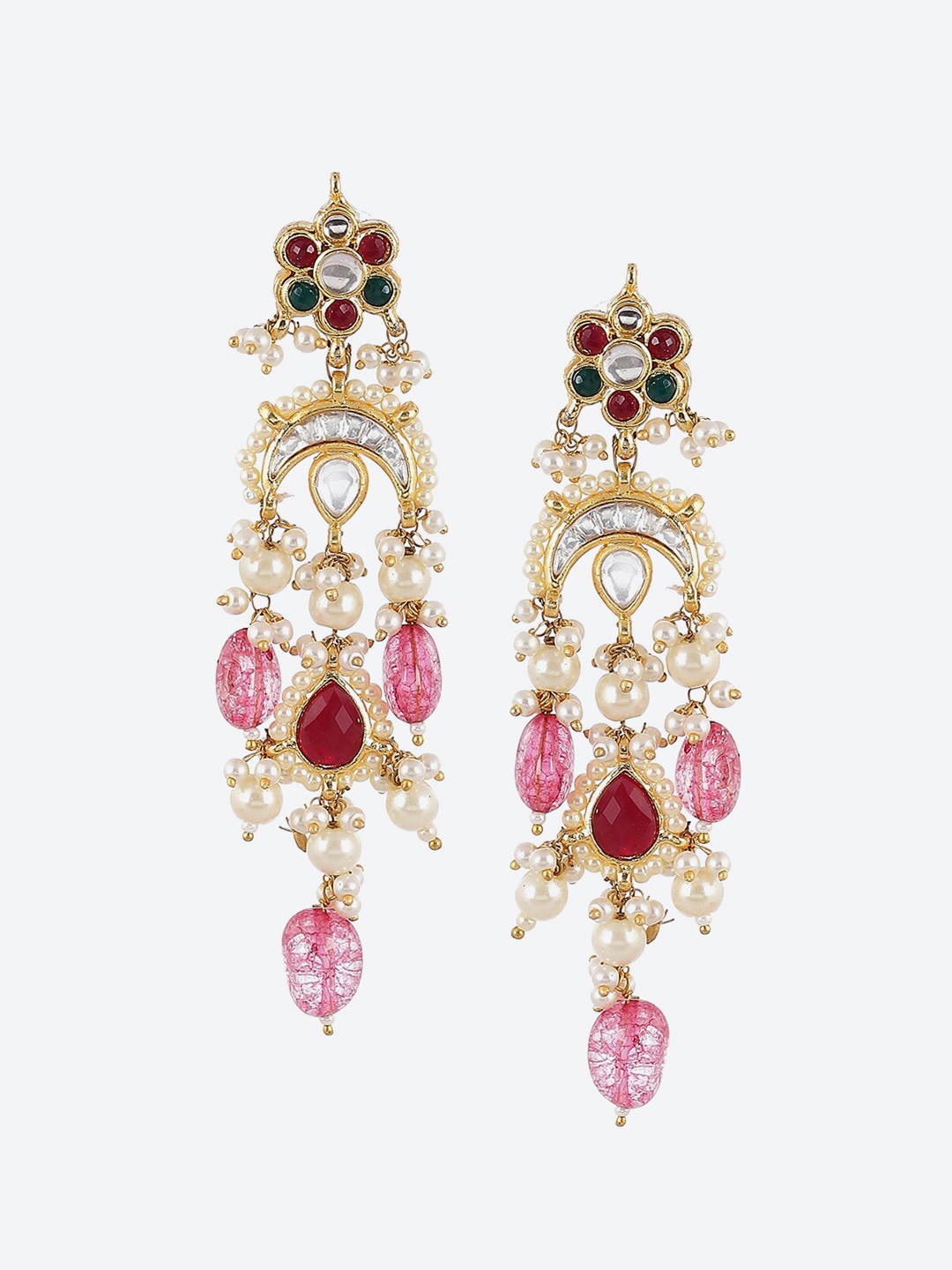 

Biba Pink Gold Plated Contemporary Drop Earrings