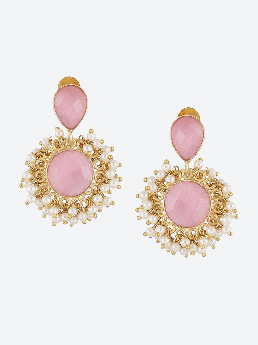 

Biba Pink Gold Plated Contemporary Drop Earrings