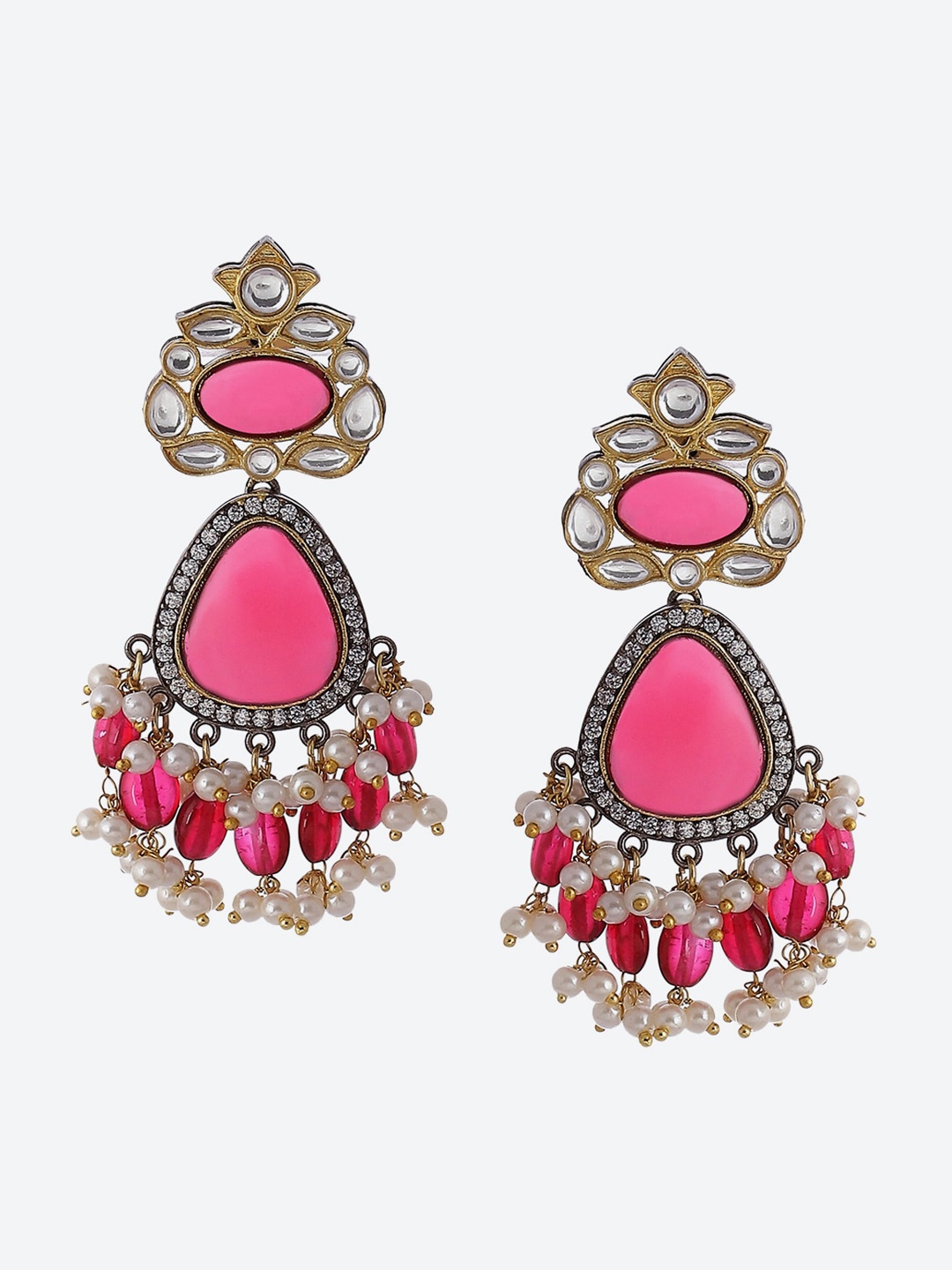

Biba Pink Gold Plated Contemporary Drop Earrings