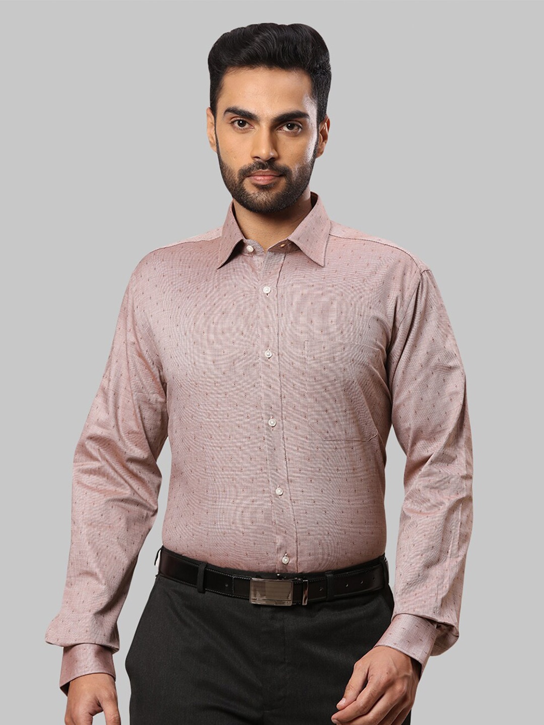 

Raymond Men Cotton Formal Shirt, Brown
