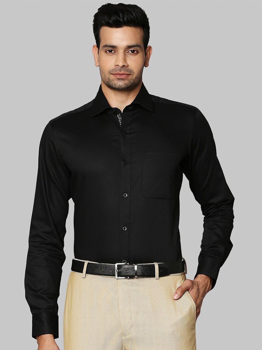 

Raymond Men Cotton Formal Shirt, Black