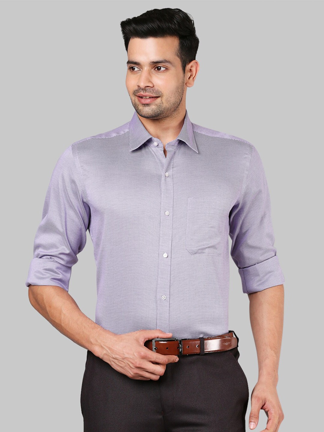 

Raymond Men Cotton Formal Shirt, Violet