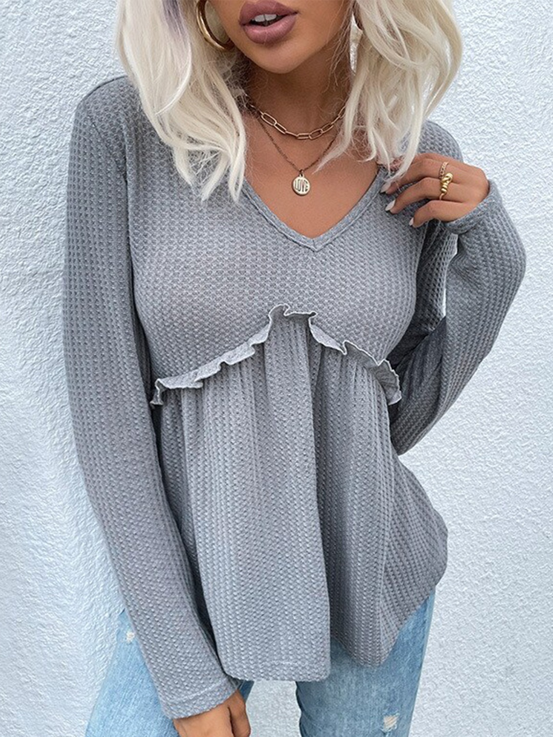 

StyleCast Grey V-Neck Top