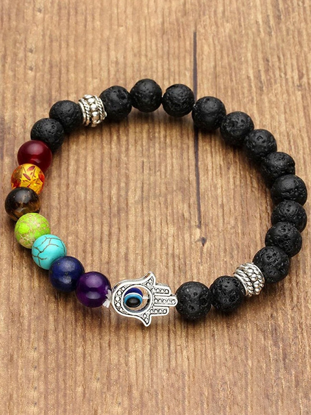 

ZIVOM Men Black & Blue Brass Bracelet