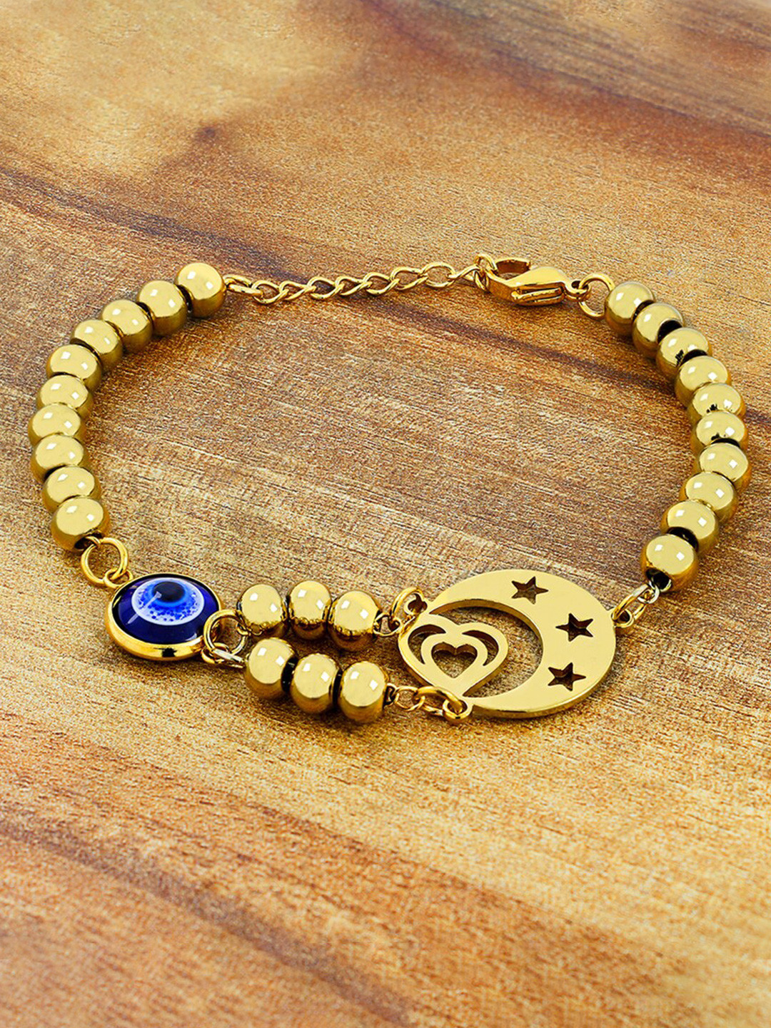 

ZIVOM Women Gold-Plated & White Antique Link Bracelet