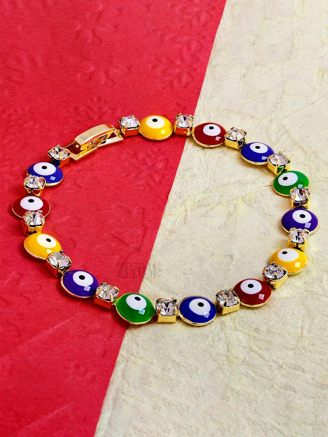 

ZIVOM Women Gold-Plated & Yellow Brass Cubic Zirconia Antique Bracelet