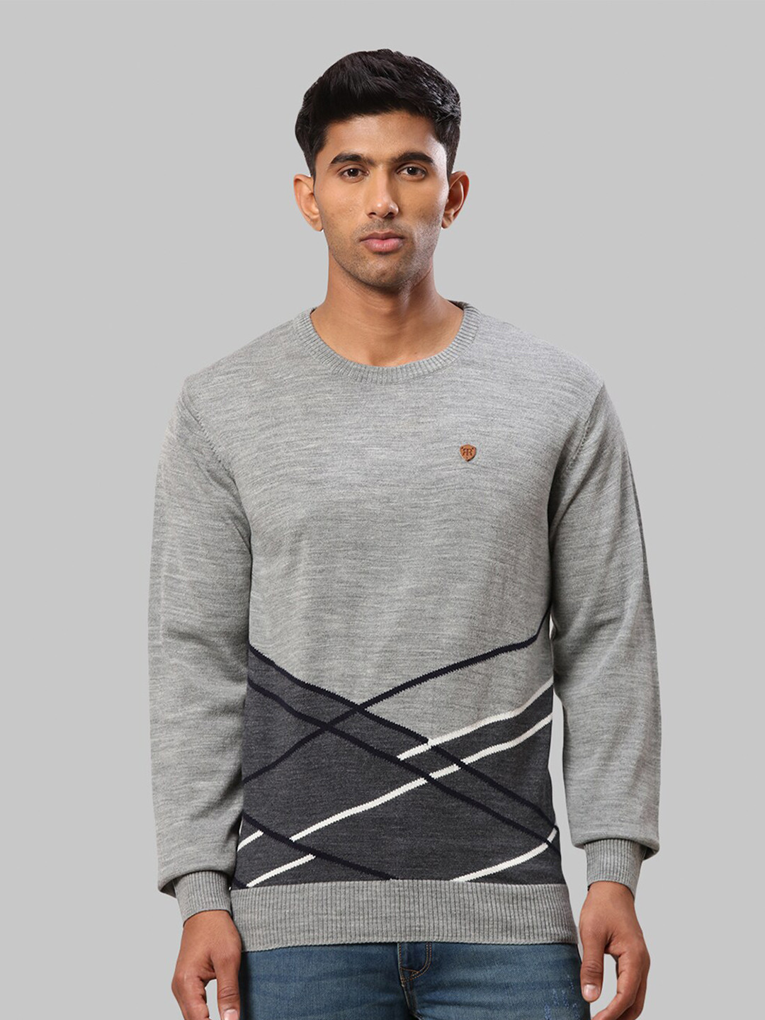 

Raymond Men Grey & Black Pullover