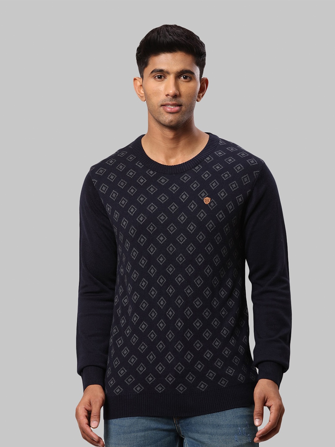

Raymond Men Geometric Printed Pullover, Blue