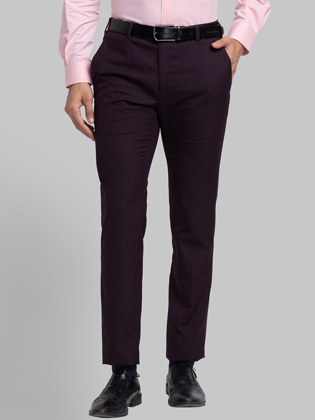 

Raymond Men Slim Fit Trousers, Burgundy