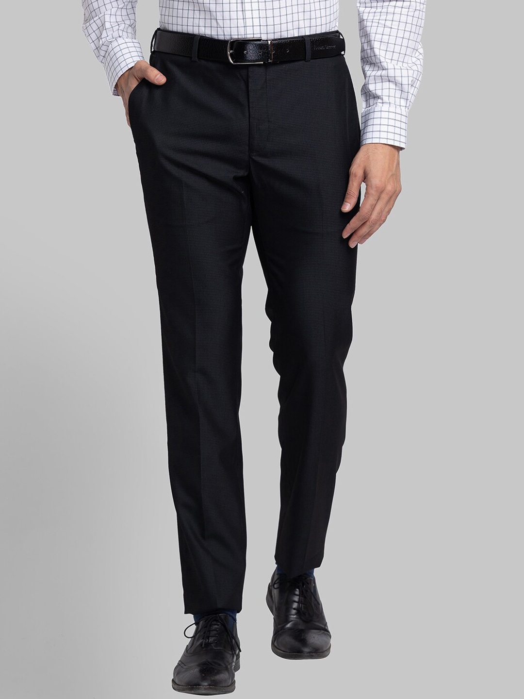 

Raymond Men Slim Fit Formal Trousers, Black