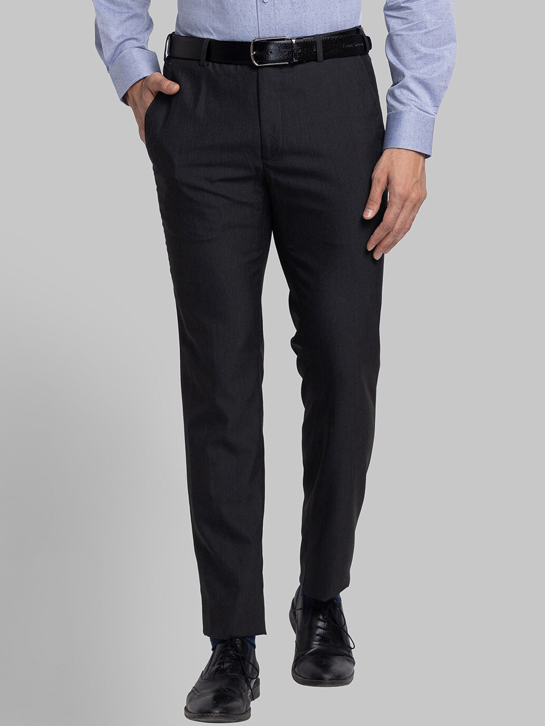 

Raymond Men Slim Fit Formal Trousers, Charcoal